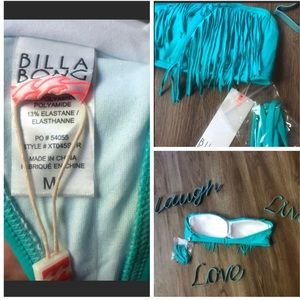 BillaBong bathing suit fringes Bikini top.